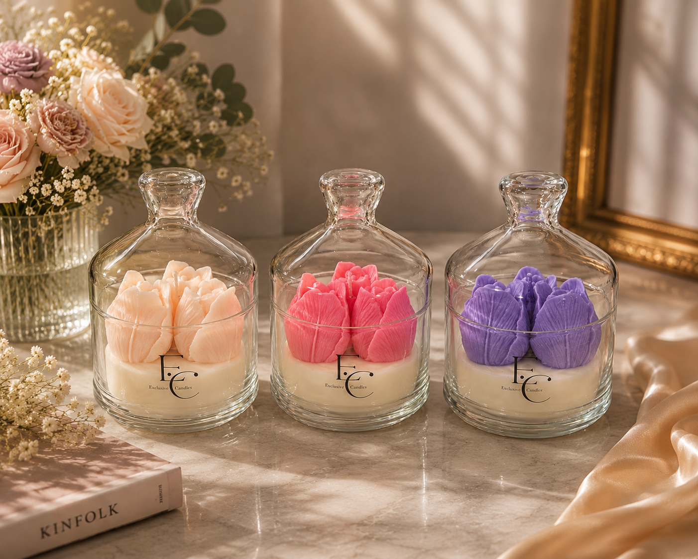 Luxury Floral Cloche Candle