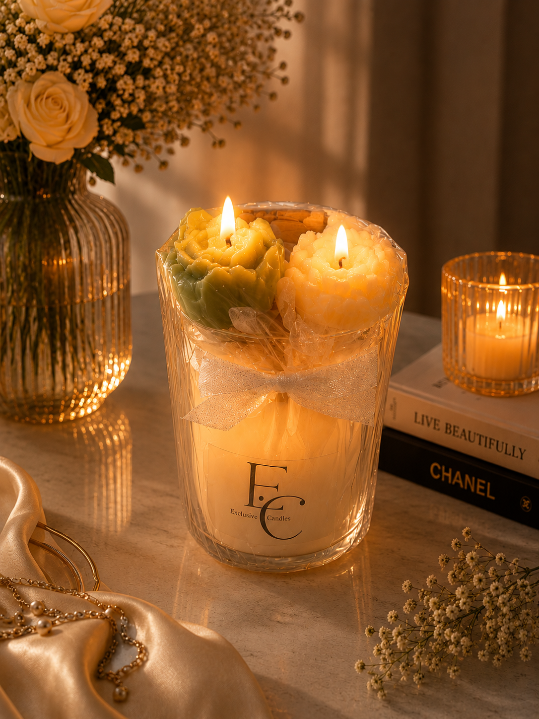 Pearl Blossom Candle