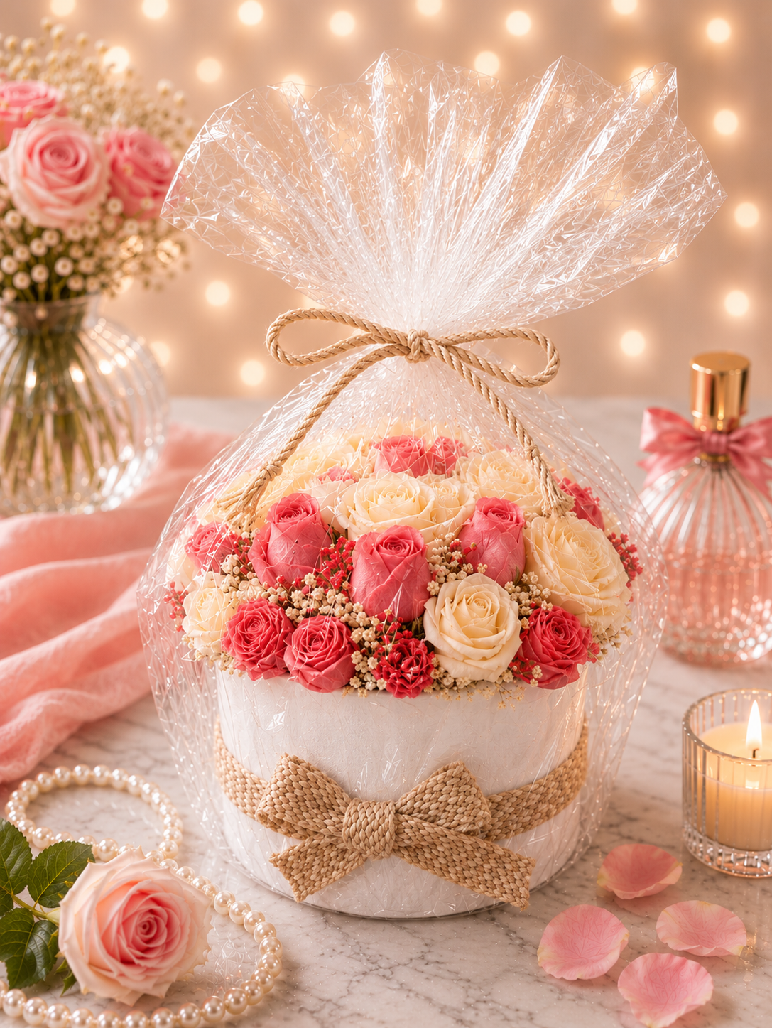 Rose Charm Floral Basket