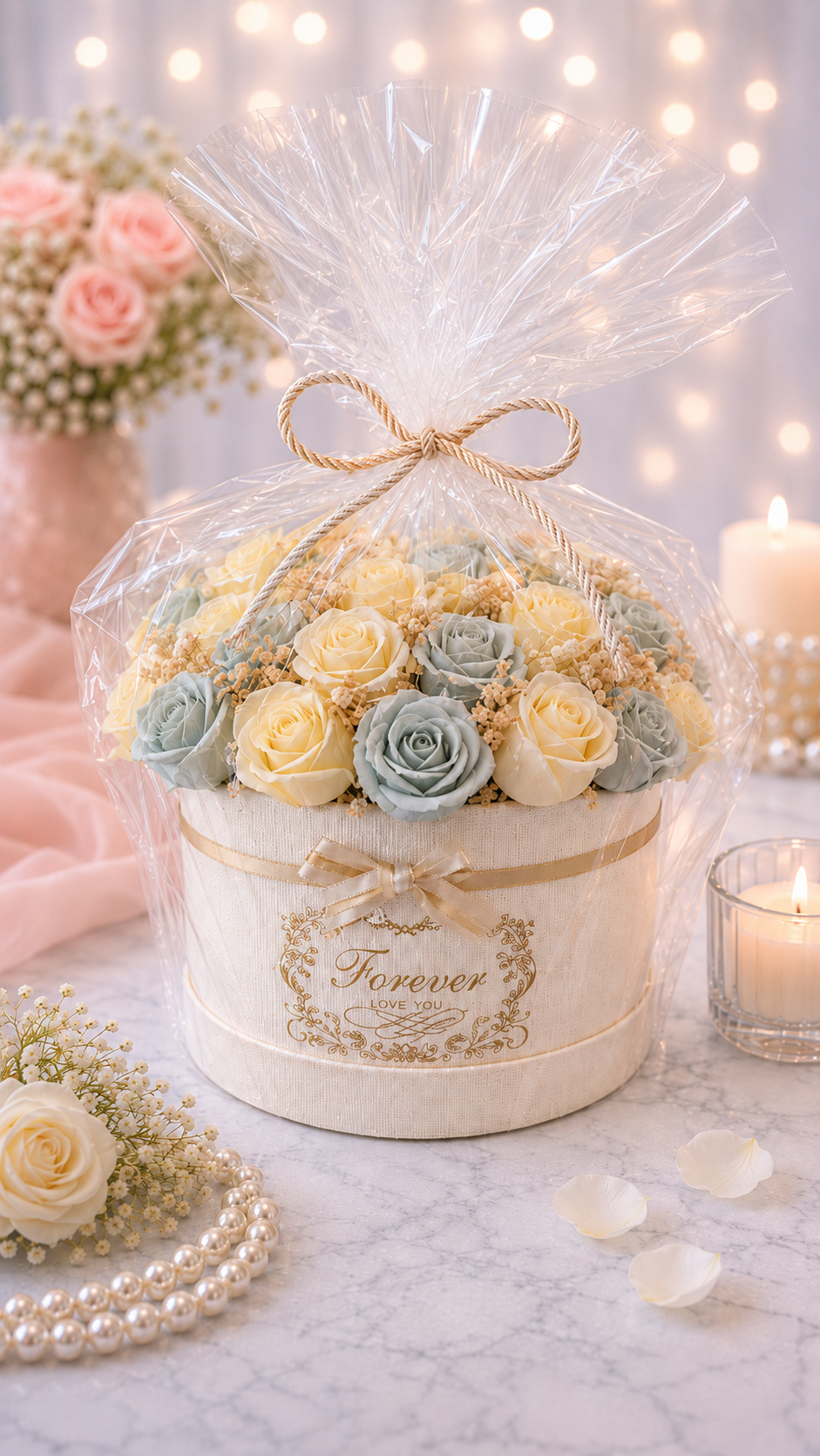 Ivory Blue Serenity Bloom Box