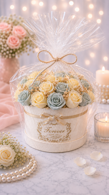 Ivory Blue Serenity Bloom Box