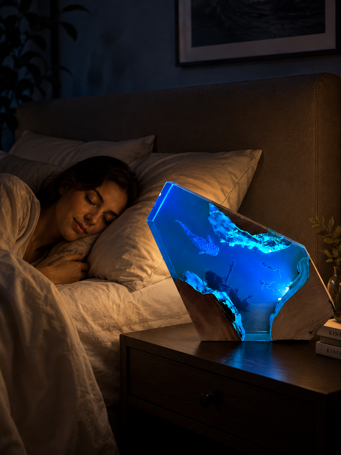Ocean Depths Resin Lamp
