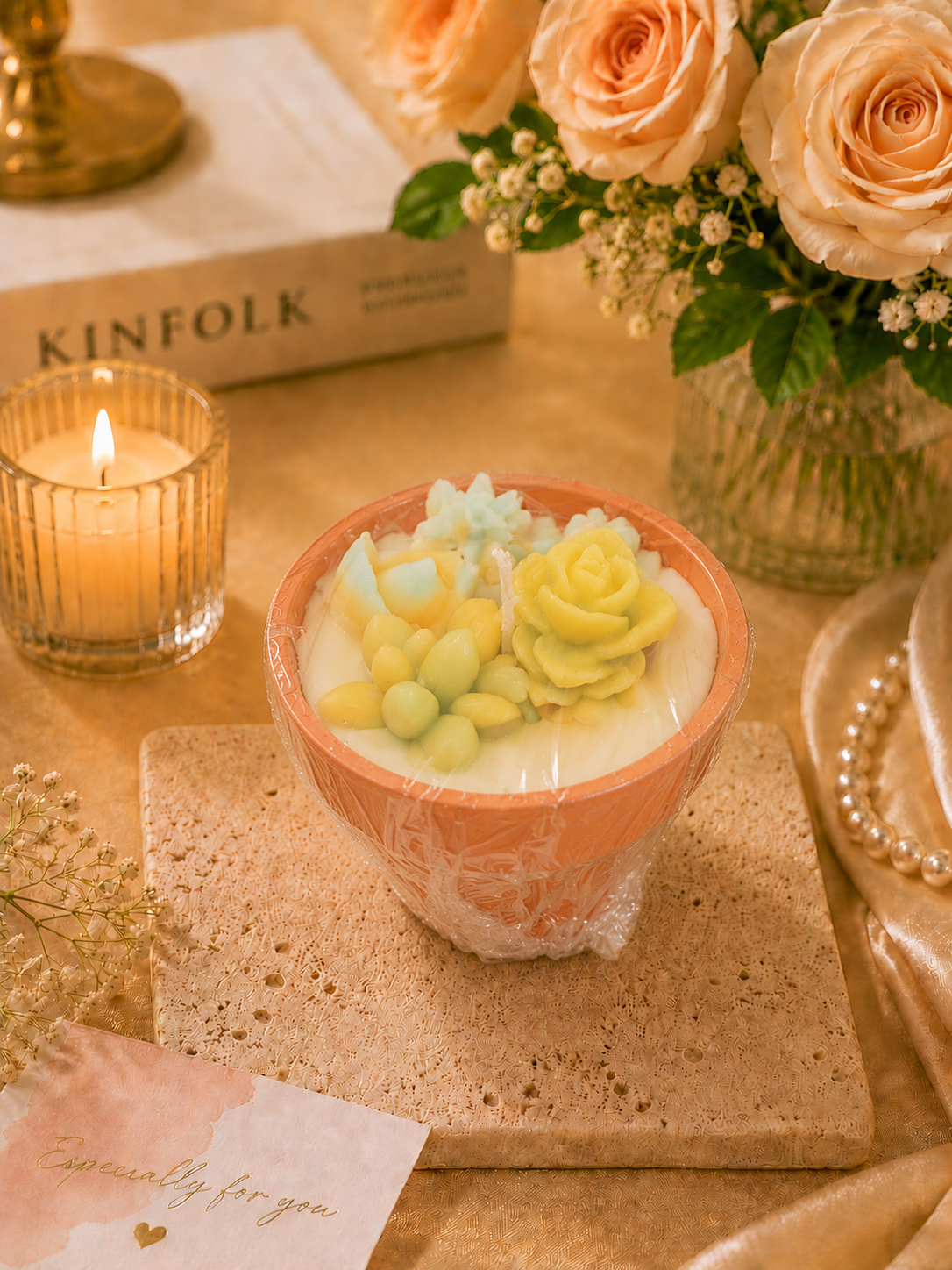 Golden Bloom Candle