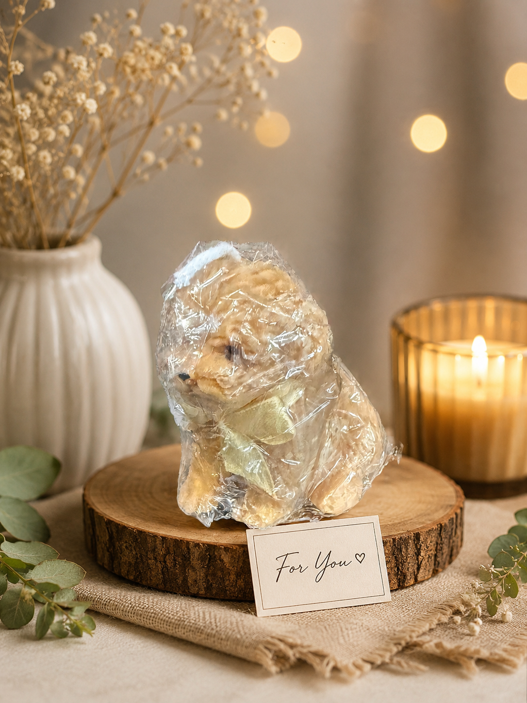 Golden Puppy Candle