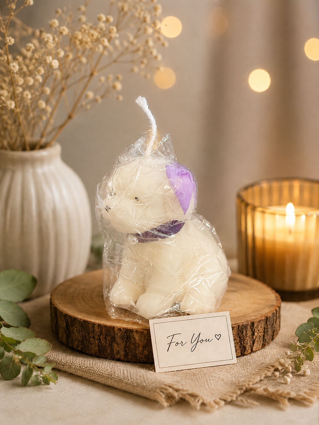 Lavender Puppy Candle