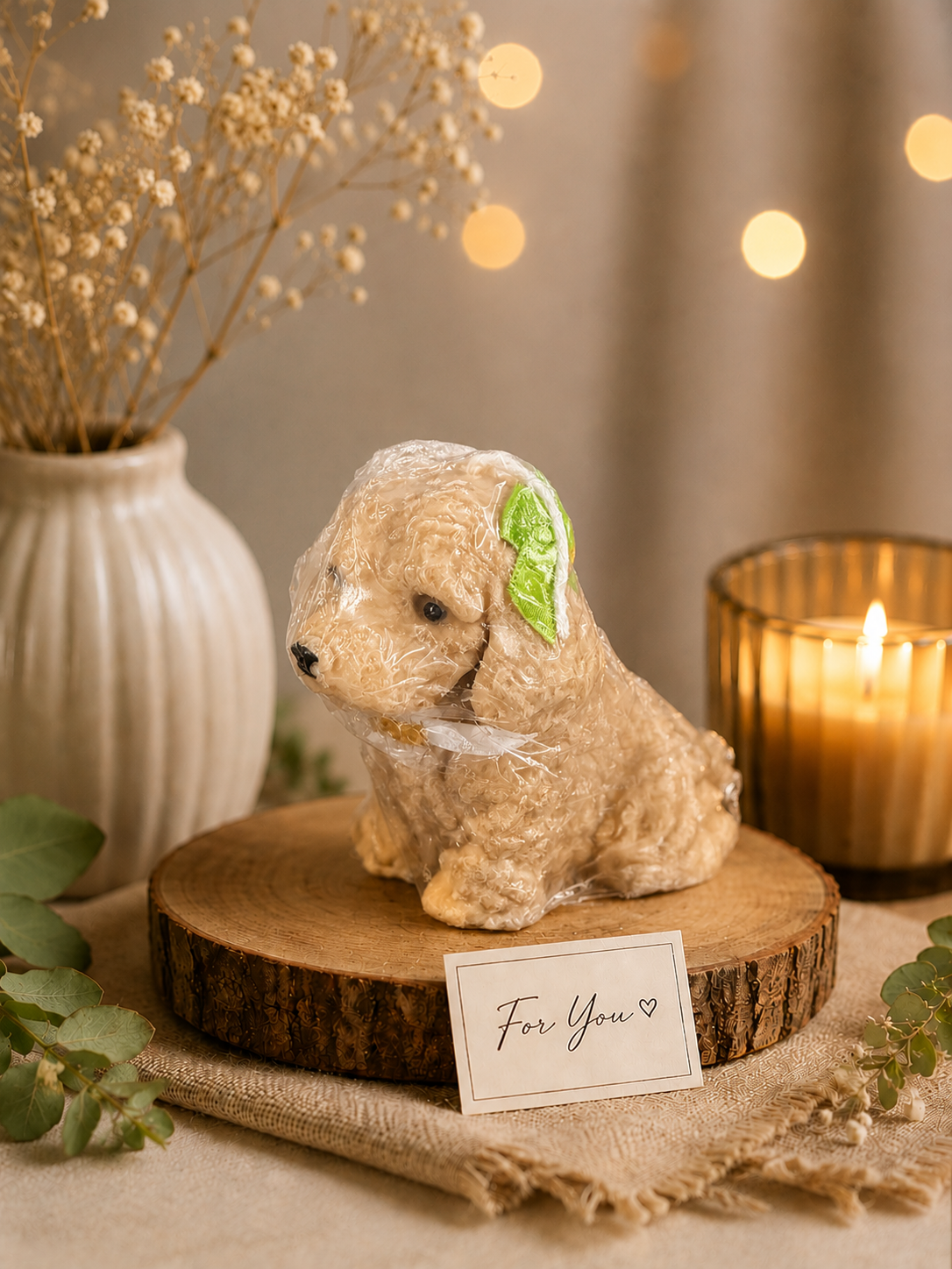 Mint Puppy Candle - Small